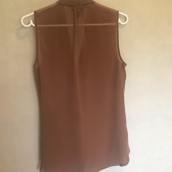 LeChateau Brown sheer blouse size Medium - Picture 7 of 10